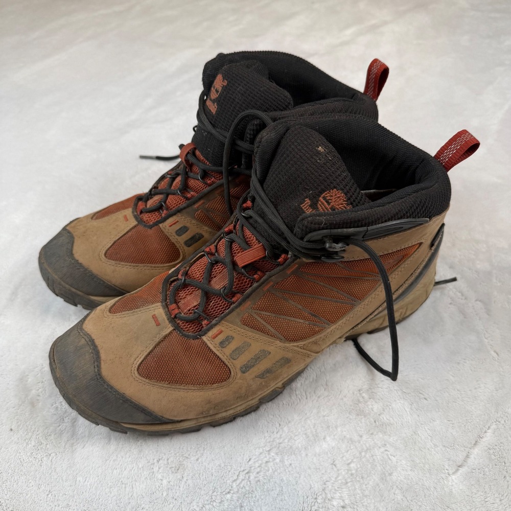 Timberland Mens 75141 Brown Tan Leather Hiking Boots Size 12M Trail Shoes - Picture 2 of 8
